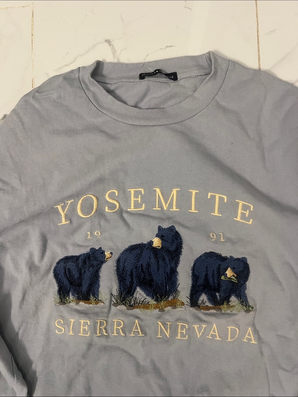 Brandy Melville Yosemite Sierra Nevada Light Gray Graphic Tee women’s OS